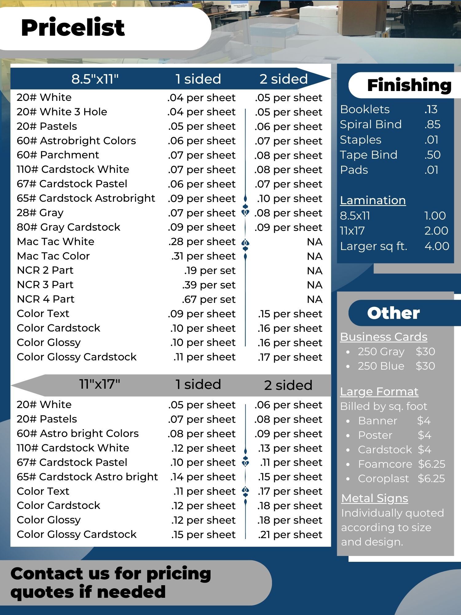 price List