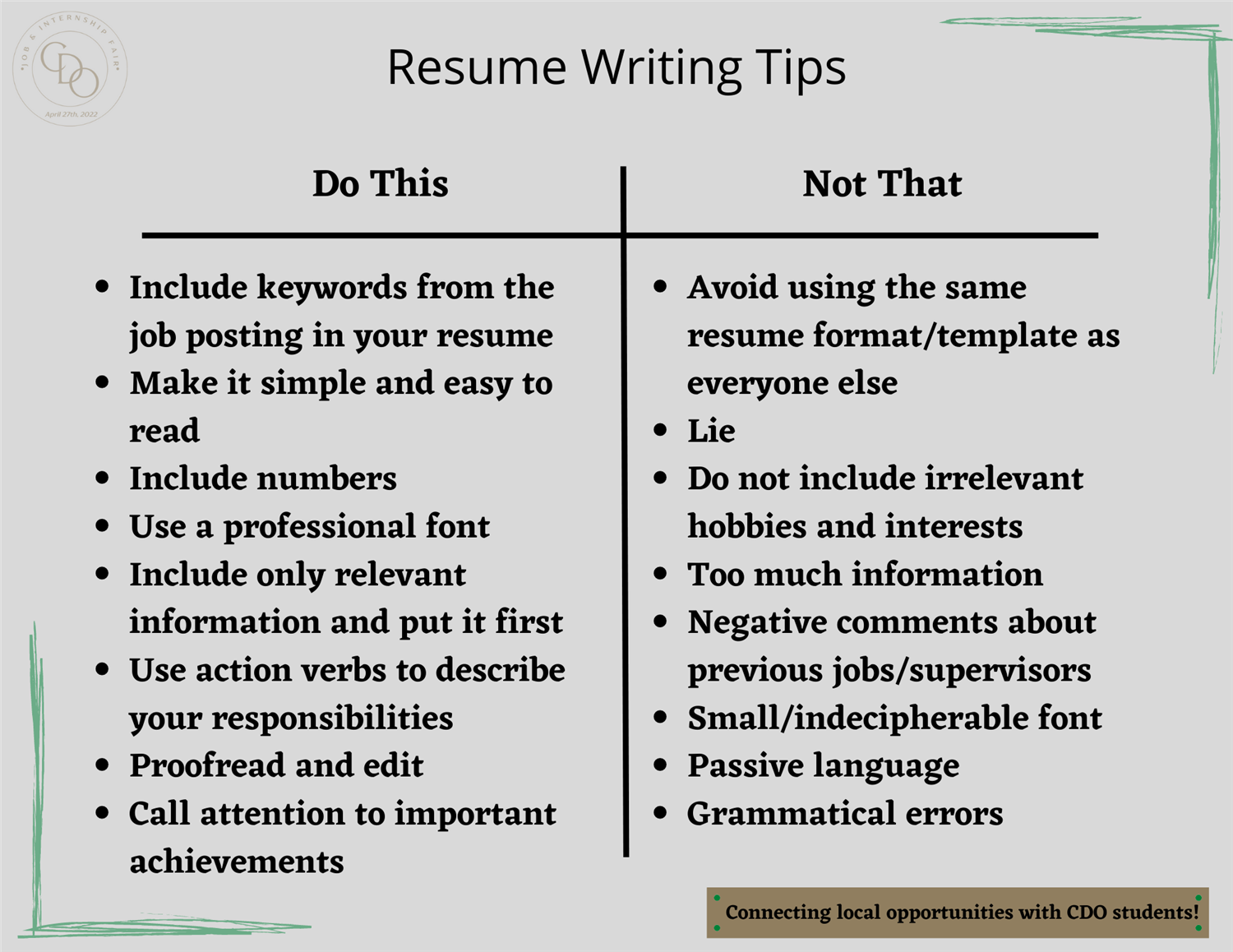 Resume Writing Tips